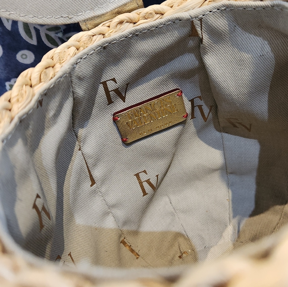 Frances Valentine Honeypot Wicker Round Purse in Tan And Gold - Picture 6 of 9